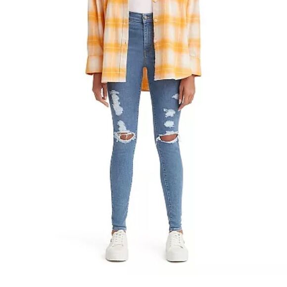Levi's 720 High-Rise Super Skinny Distressed Jeans 24 27 New NWT - Picture 3 of 10
